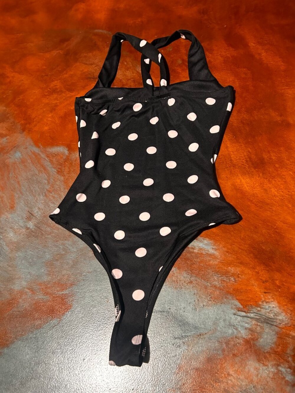 Black & White Polka Dot Bodysuit | XXS | Chic Fitted Style